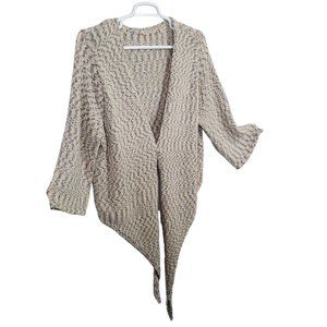 Soft Surroundings Size 2X Cardigan Beausoleil Open Tie Front Marled Cotton Blend